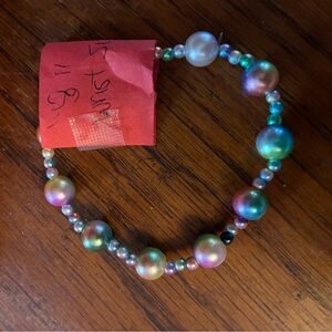 Iridescent Multicolor Beaded Stretch Bracelet - Women's Jewelry